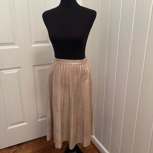 Maeve Shimmering Cream Midi Skirt
